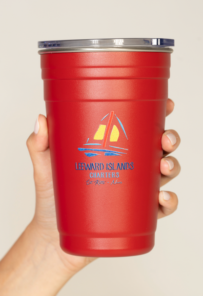 22 oz. Reusable Red Stainless Cup